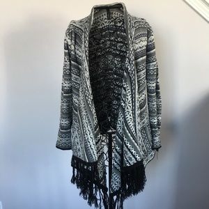 KNIT CARDIGAN WITH AZTEC PRINT